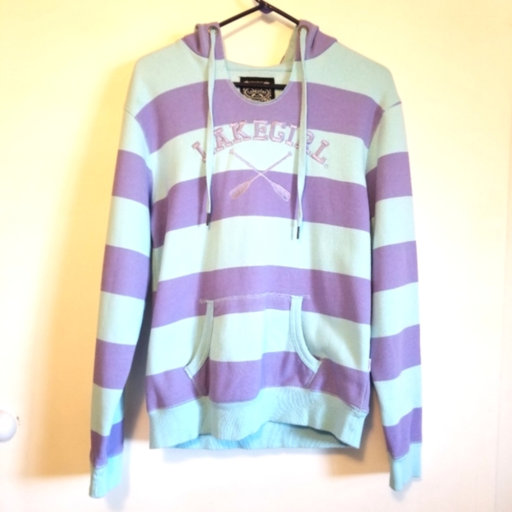 Lakegirl Striped Sweatshirt Blue Purple Small